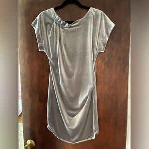 Gray velvet mini dress